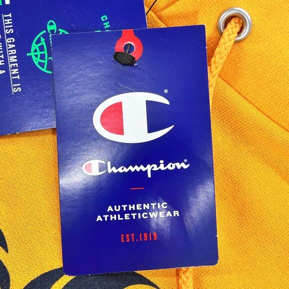 NEW Champion Hoodie Men's Medium Yellow‎ Drexel University Collegiate Pullover - Picture 8 of 14